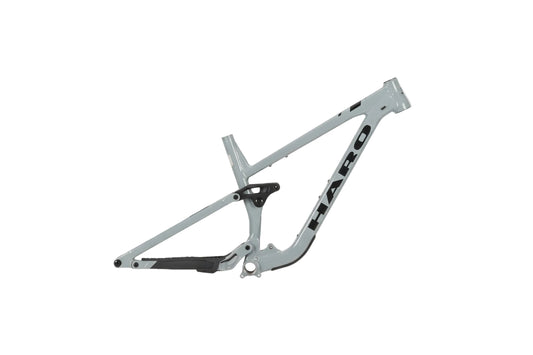 Greer Alloy Frameset by Haro Bikes in Semi-Gloss Slate Blue/Black, side view, isolated on white background.