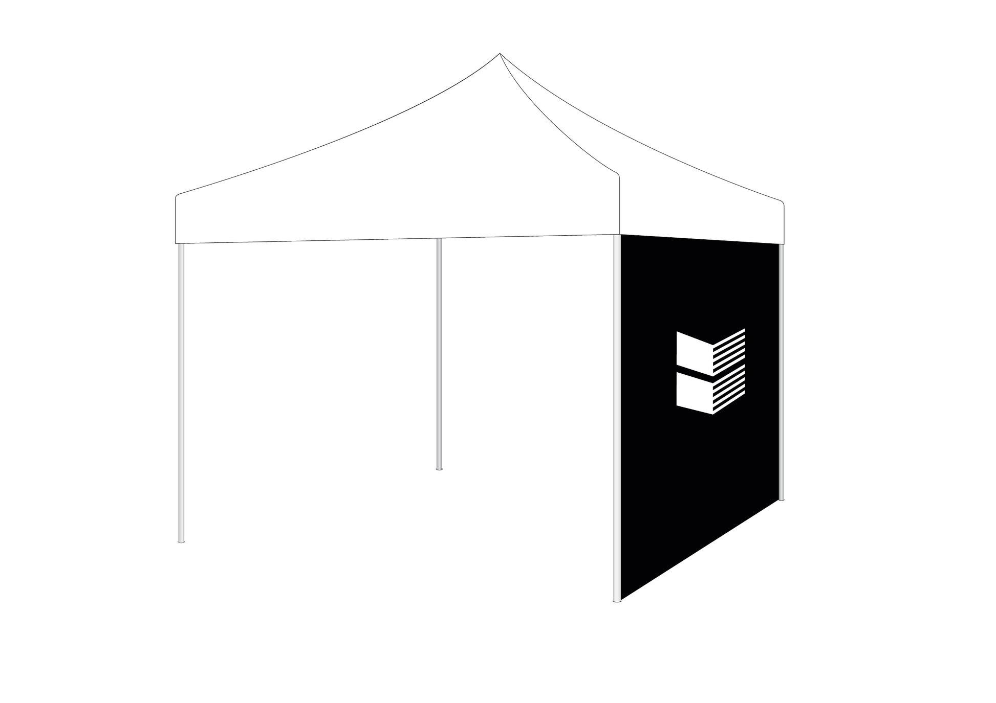 HARO Event Zelt by Haro Bikes with black side panel and geometric logo—ideal for outdoor events thanks to quick setup.