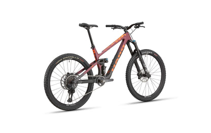 The Haro Bikes Greer Carbon 1 is a full-suspension enduro bike with Fox suspension, disc brakes, and red-black frame.