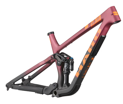 A maroon and black Daley Carbon Frameset by Haro Bikes with orange branding, shown on a white background.