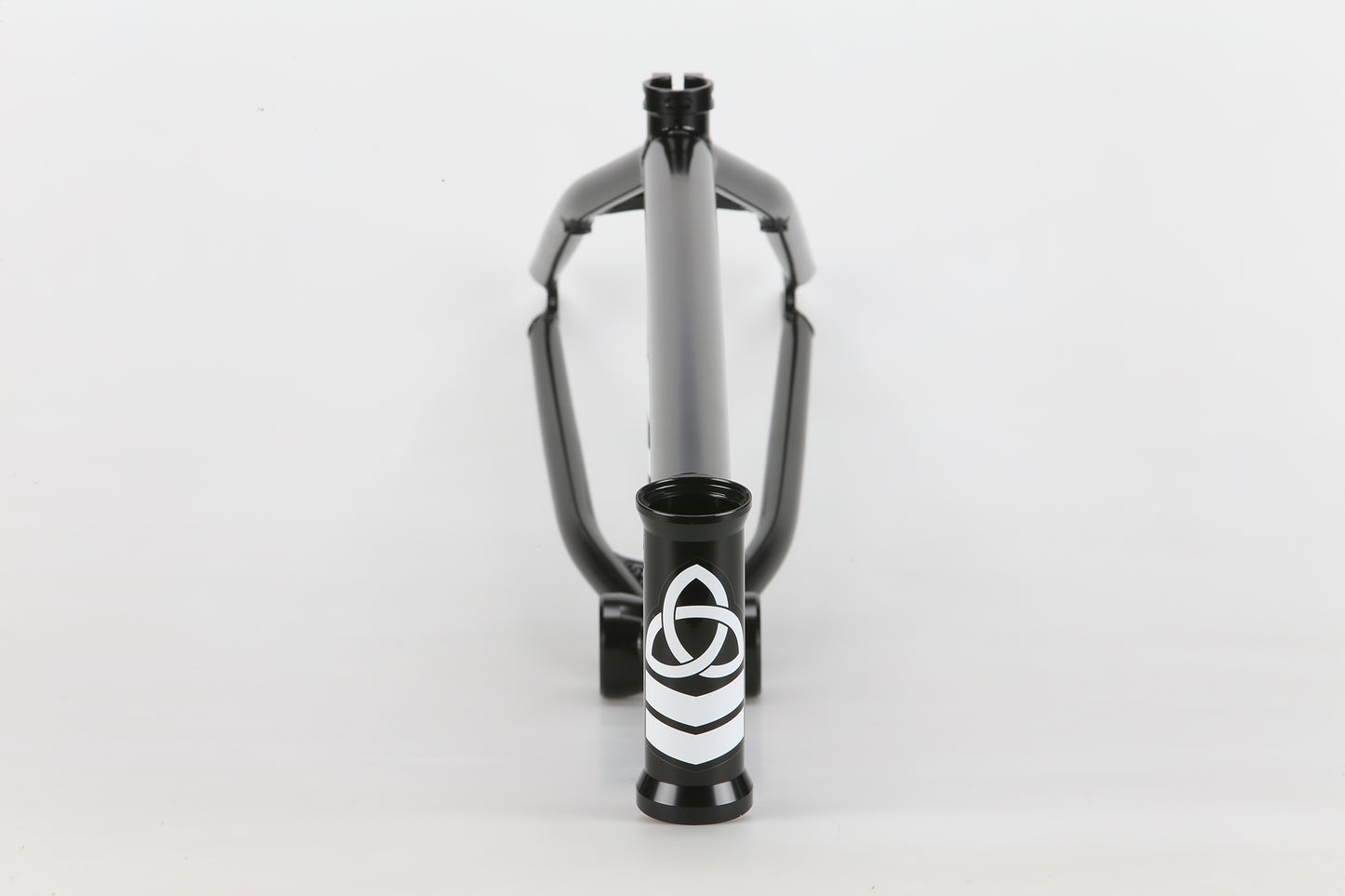 The Haro Bikes "Dennis Enarson SD" V3 4130 Chromoly BMX frame in black features white geometric designs on the head tube.