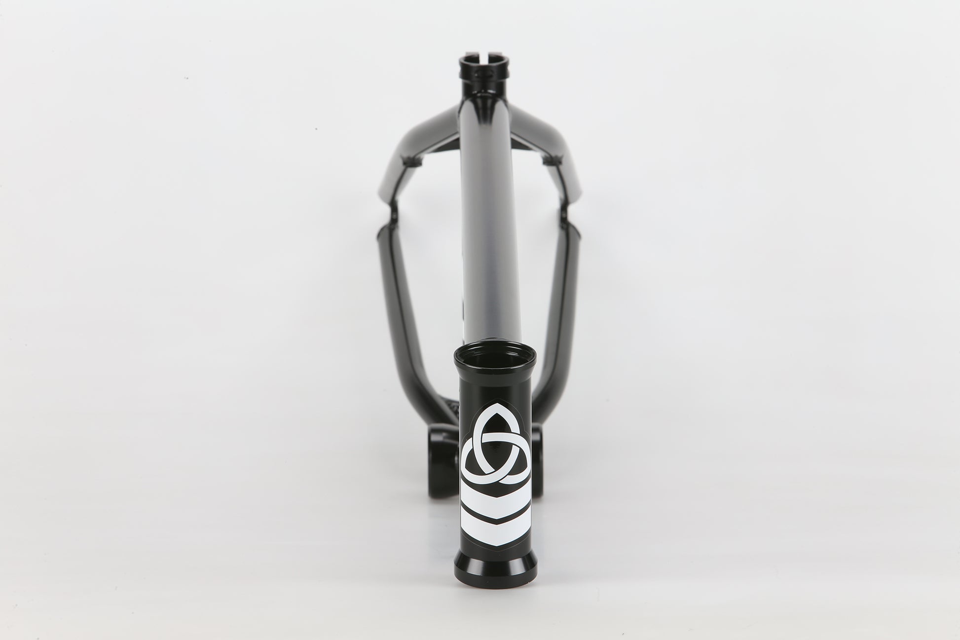 The Haro Bikes "Dennis Enarson SD" V3 4130 Chromoly BMX frame in black features white geometric designs on the head tube.