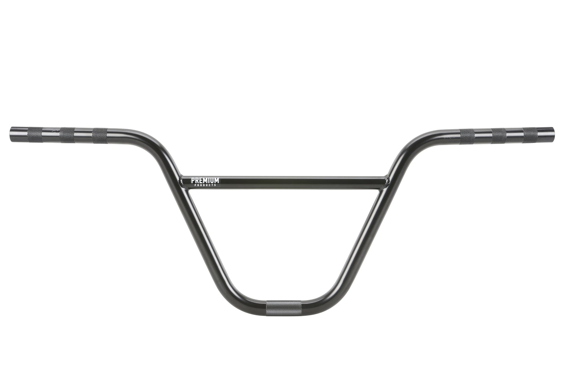 ED Black Premium Team Bars, BMX handlebar by PREMIUM, with crossbar and grip markings, 4 mm bore size on a white background.