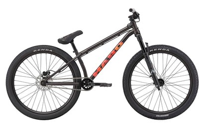 The HARO Steel Reserve TS is a black BMX Dirt Jumper with large tires, Chromoly frame, and front and rear hand brakes.