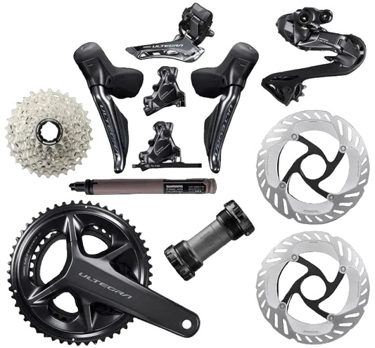 Haro Bikes Transmission Build Kit Road Shimano Ultegra DI2: 52/36 crankset, 11-30T cassette, shifters & derailleurs included.