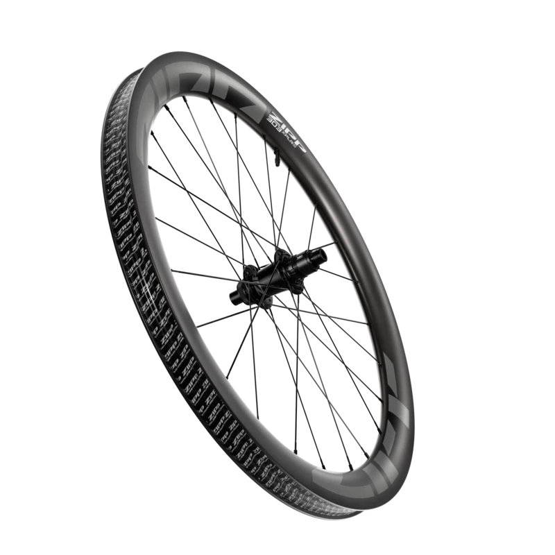 Haro Bikes Wheelset Gravel Built Kit ZIPP 303 XPLR S, black spokes, deep rim, angled on white; ideal for gravel bikes.
