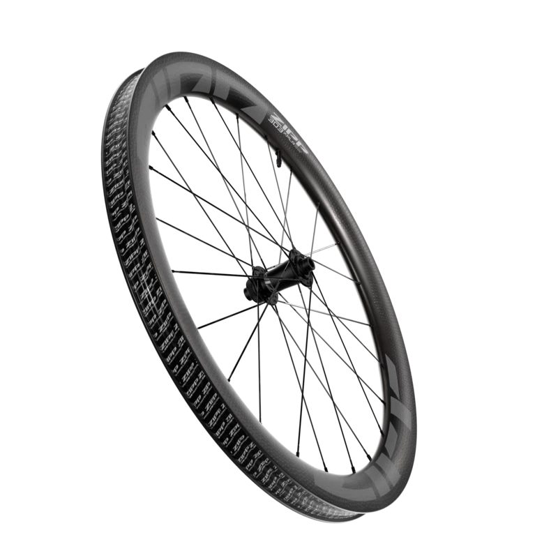Haro Bikes Wheelset Gravel Built Kit ZIPP 303 XPLR SW in carbon fiber with black spokes and rim, on a plain white background.