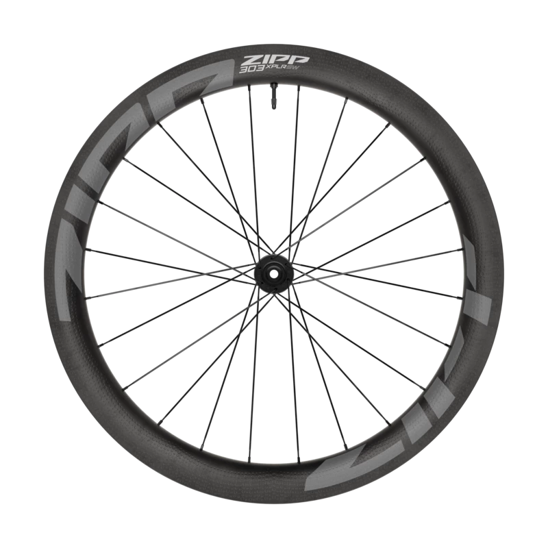 Haro Bikes Wheelset Gravel Built Kit ZIPP 303 XPLR SW with carbon rim and spokes, front view on a plain white background.